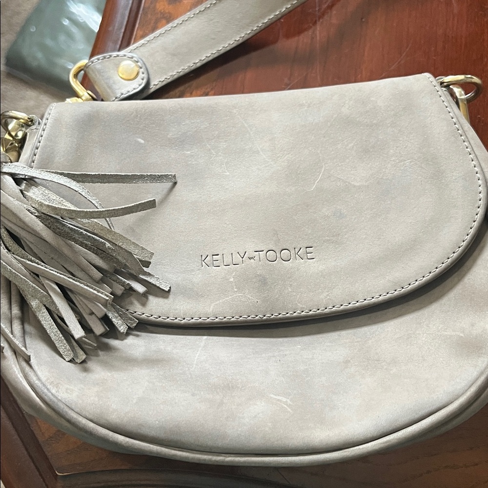 Kelly Tooke Gray Leather Crossbody Bag